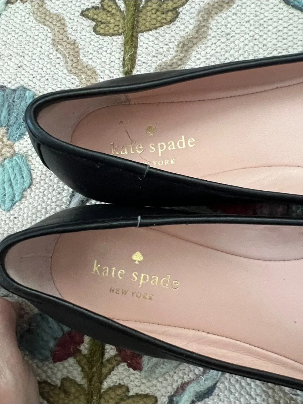 Kate Spade New York Willa Black Leather Bow Ballet Flats Size 9M